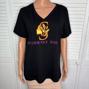 Bella Canvas Black Tee with Gold and Purple Graphic